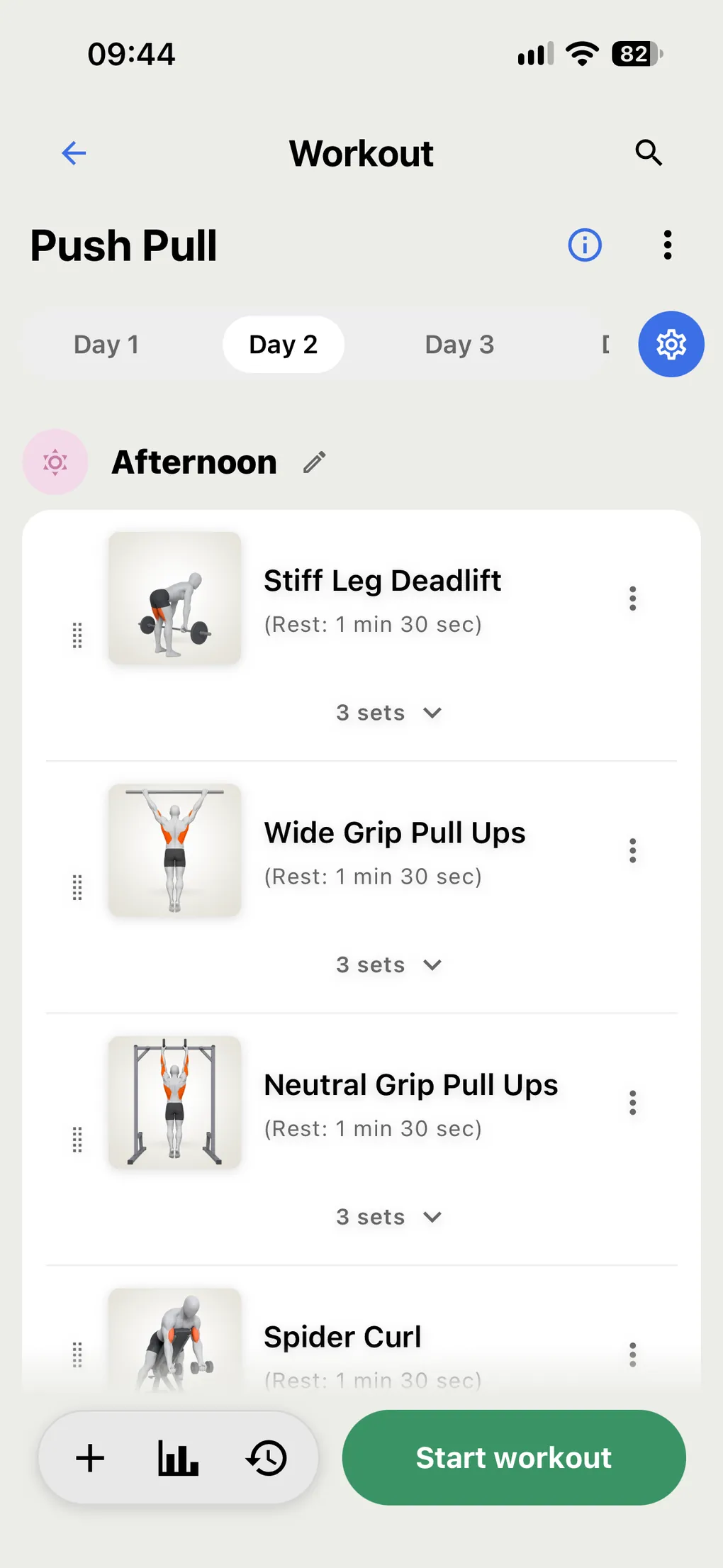 Gympher workout builder